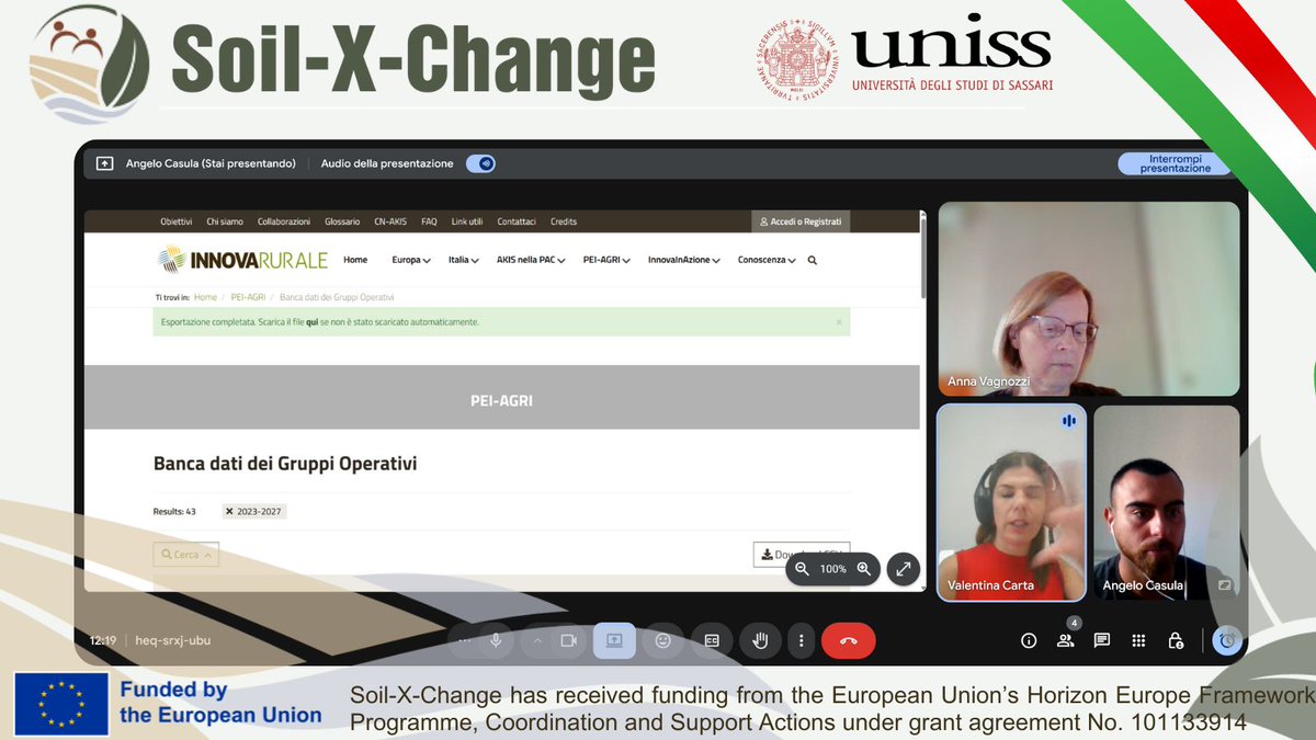 soilxchange's tweet image. #SoilXChange met the 🇮🇹 AKIS Network 🤝 on 15 Sept 2025,  to explore collaboration through #EIPAGRI #OGs and the Innovarurale platform ➕
🔸 18 best practices for soil health
🔸 Insights from 391 farmers across 13 countries
🔸 Preview of the interactive Soil-X-Change Dashboard