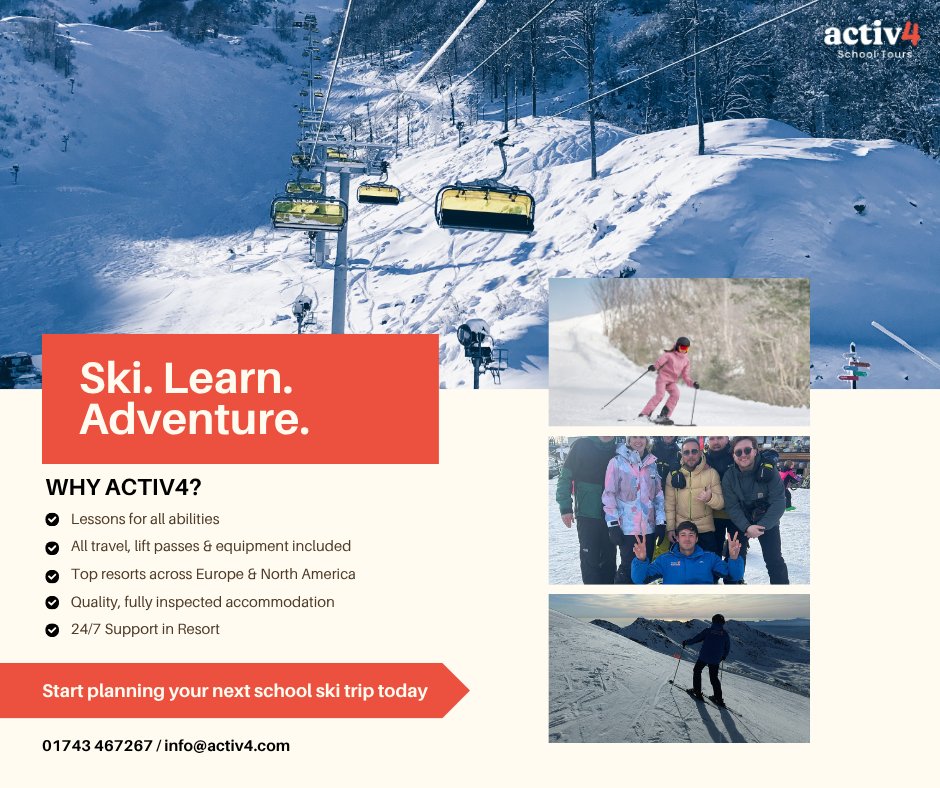 Powder days. Perfect runs. Lifelong memories. ❄️
Your next school ski adventure starts here 👉 activ4.com/school-ski-tri…
#SchoolSkiTrips #BeyondTheClassroom