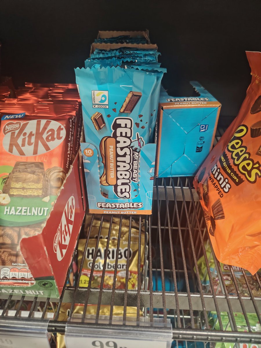 😍😍😍😍 First ever time of actually seeing these in the UK in my area.... Bought 4 bars ate one already.... And for being a reeses fan.... These are 1000x better <a href="/MrBeast/">MrBeast</a>