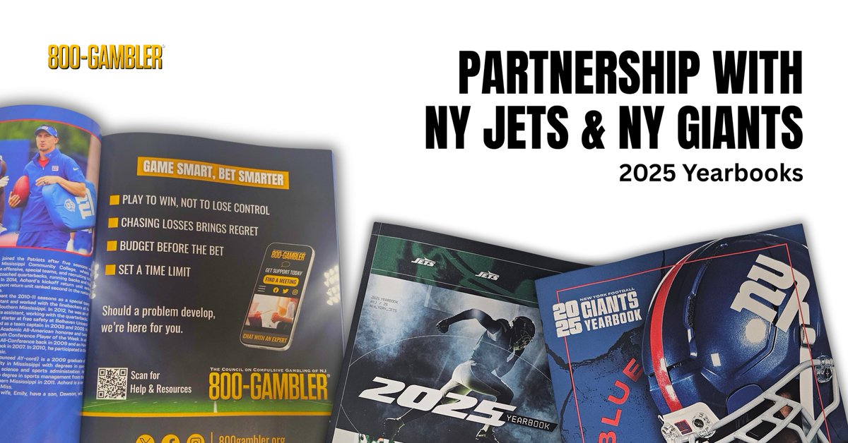 ccgofnj's tweet image. 🏈 Game Smart. Bet Smarter.

Four tips to keep the game fun and the play responsibly.

📱 Should a problem arise, call or text 800-GAMBLER for free, confidential help.

@nyjets @Giants

#GameSmart #BetSmarter #ResponsibleGambling #800GAMBLER