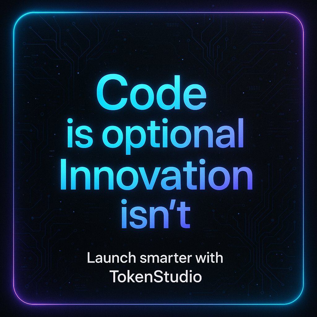 token_studi0's tweet photo. Code is optional.
Innovation isnโt.
Launch smarter โ launch faster with TokenStudio.
#TokenStudio #Crypto #Solana https://t.co/cNhOYKtaOd