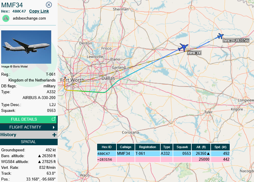 SirListenalot's tweet image. MMU #A332's #MMF34 &amp;amp; #MMF35 en route NAS Fort Worth - Lajes with (3 + 1?) Belgian #F35's #BAF101 &amp;amp; #BAF103
2nd pic 1040z, 3rd pic 1059z