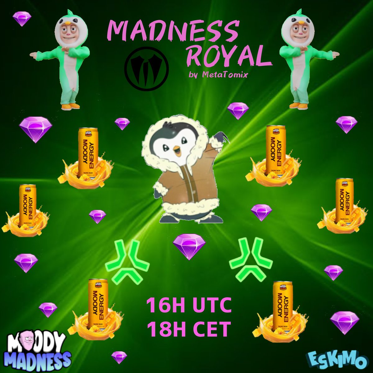 🏁Madness Royal Tournament Edition 12🏁

Are you ready for another crazy tournament on my stream on <a href="/AbstractChain/">Abstract</a> ?

As always, lots of prizes for participants and viewers (Moody Madness assets – NFTs – memecoins)🎁

⭐️To enter the giveaway:

1⃣Follow me and <a href="/EskimoOnAbs/">Eskimo</a>