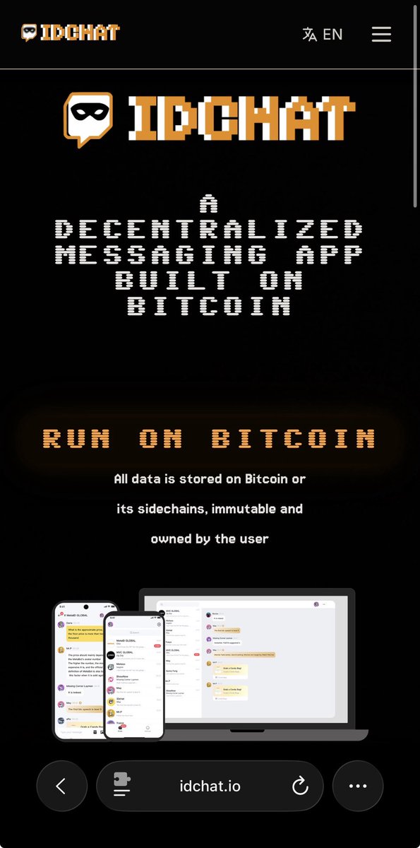 Why build your community on IDChat?

Because a community shouldn’t belong to a platform or admin —
it should belong to all its members.

IDChat gives you Bitcoin-based decentralized identity,
with every message anchored on-chain — tamper-proof and censorship-resistant.

But it’s