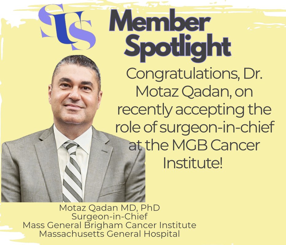 Join us in congratulating <a href="/UnivSurg/">Society of University Surgeons (SUS)</a> member <a href="/motazqadan/">Motaz Qadan, MD, PhD</a> on recently accepting the role of Surgeon-in-Chief at the MGB Cancer Institute!