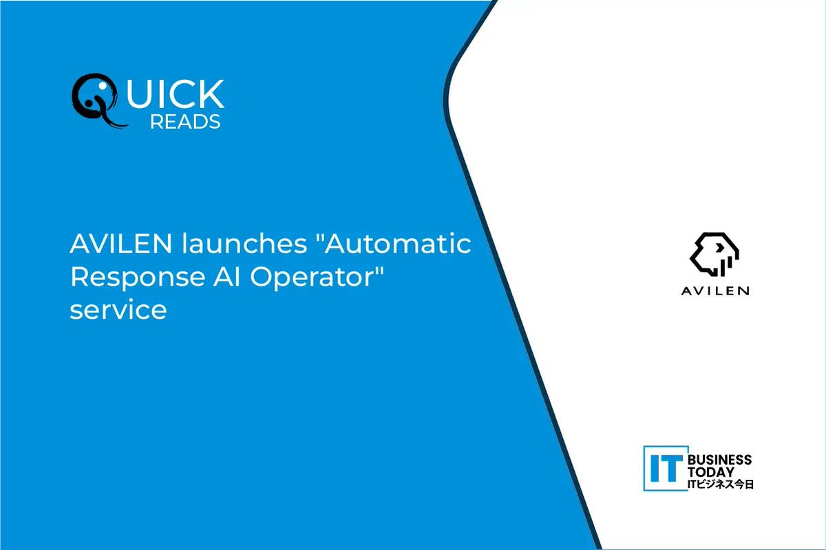 itbusinesstoday's tweet image. #AVILEN launches “Automatic Response AI Operator” service

𝙍𝙚𝙖𝙙 𝙈𝙤𝙧𝙚: itbusinesstoday.com/martech/custom…

#AIoperator #AVILEN #callcenter #CustomerExperience #GenerationAI