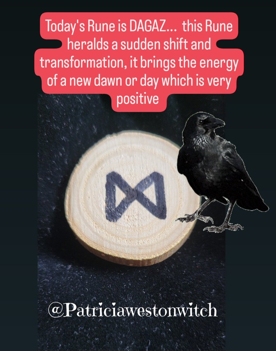 PsychicWitch13's tweet image. Today's Rune is DAGAZ...  this Rune heralds a sudden shift and transformation, it brings the energy of a new dawn or day which is very positive 

#runecasting #fortunetelling