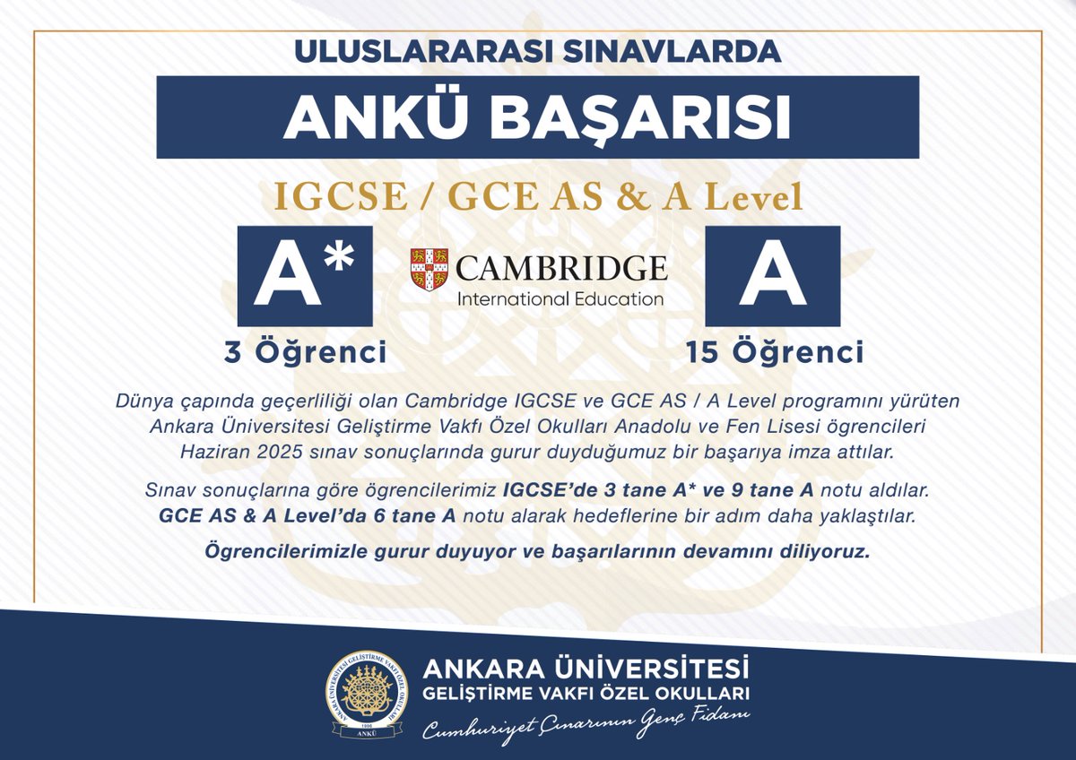 Ankara Üniversitesi Geliştirme Vakfı Özel Okulları (@ankuokullari) on Twitter photo 