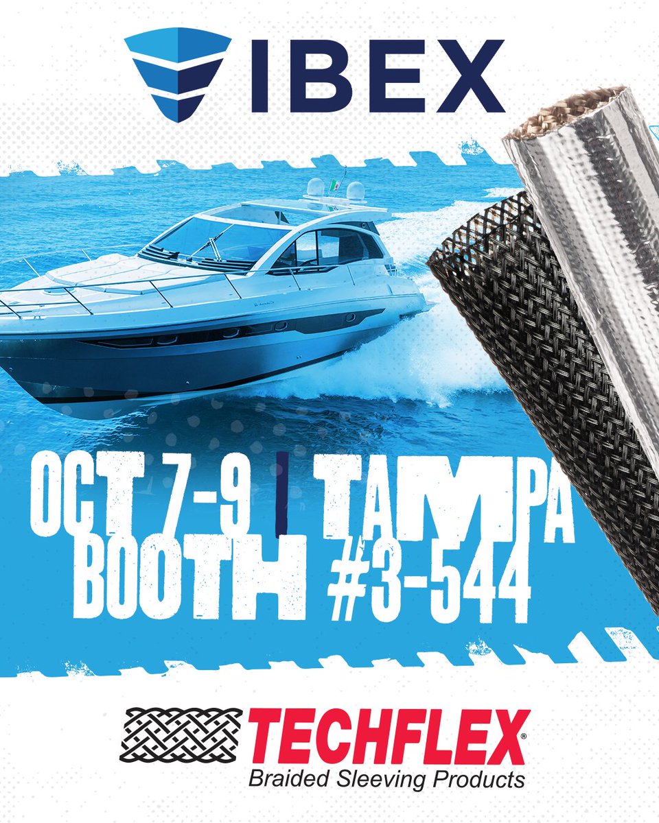 Techflex_inc's tweet image. ⚓ It’s the final day at IBEX 2025! Don’t miss your chance to connect with Techflex and see how our braided sleeving solutions support the marine industry. 🌊 Visit us today at Booth #3-544!