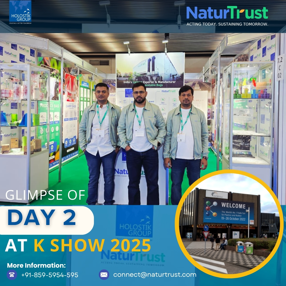 NaturTrust's tweet image. Day 2 at #KShow2025 

Discover NaturTrust’s certified compostable range from  produce &amp;amp; retail bags, apparel mailers, and garbage liners.  At Hall 7.2 | Stall C02, Düsseldorf.

#NaturTrust #CompostablePackaging #Sustainability #PrivateLabel #CustomerSuccess