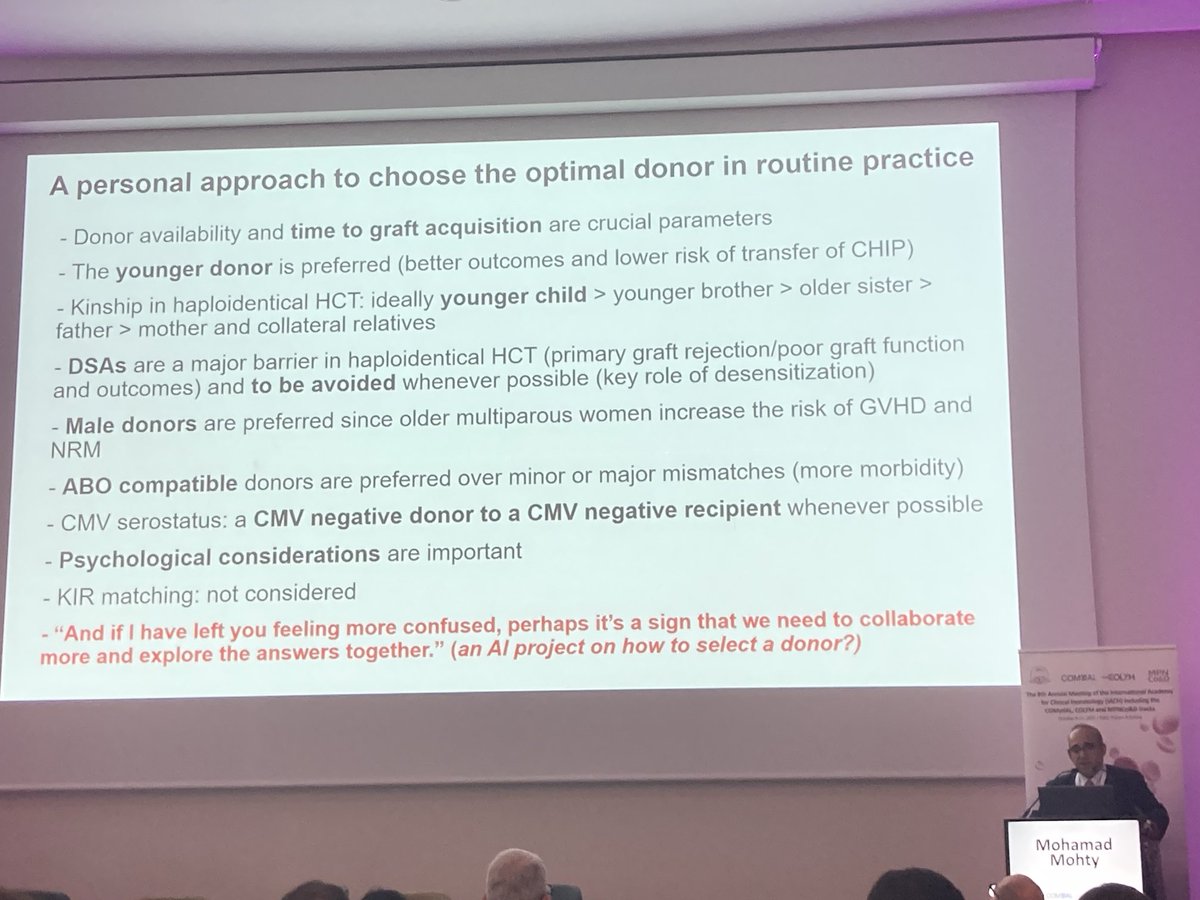 Alexandre Zerbib (@alexandrezerbib) on Twitter photo Donor choice by <a href="/Mohty_EBMT/">Mohamad Mohty</a> at #IACH 2025 Donor choice by <a href="/Mohty_EBMT/">Mohamad Mohty</a> at #IACH 2025