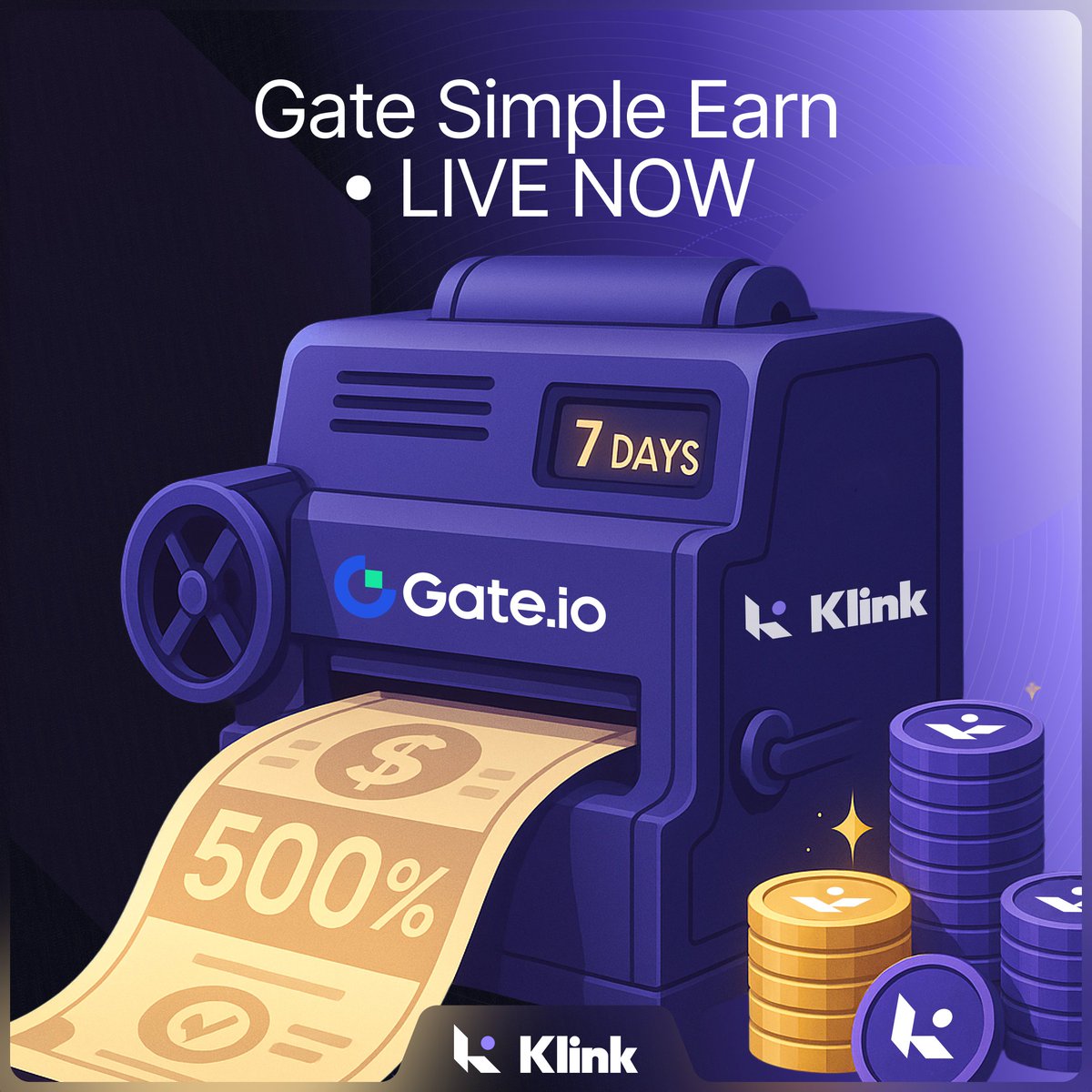 Mr_Bytechain's tweet photo. 🚨MASSIVE NEWS: 500% APR on X @Gate $KLINK just launched Gate Simple Earn! The Details X@Gate 7-day fixed-term staking 500% APR for participants LIMITED TIME OFFER LIVE NOW on X @Gate X @Gate Why is this Huge? Yield utility beyond trading → Attracts LONG-TERM holders Strengthens Gate ecosystem presence → Signals CONFIDENCE in $KLINK momentum X@Gate This isn't just staking. This is Gate BETTING on DON'T SLEEP ON THIS. $KLINK! Stake. Earn. WIN. Link: https://t.co/RnI8s3Kj9P announcements/art... #KlinkFinance  #Klink  #Bytechain  #CryptoMarket
