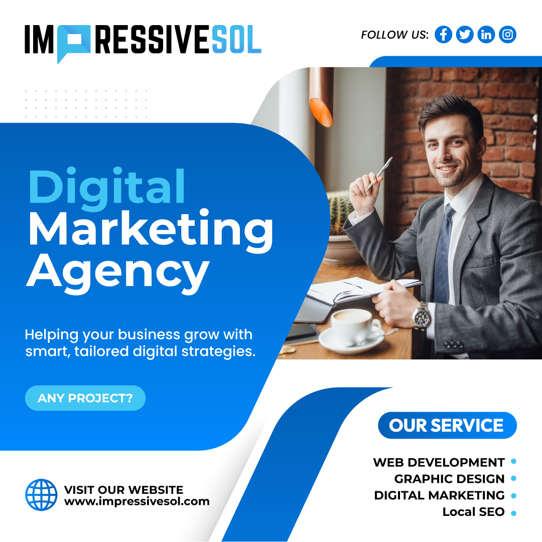 🚀 Boost your business with ImpressiveSol! 🌟
We offer tailored digital strategies: Web Development, Graphic Design, Digital Marketing, &amp; SEO.
👉 impressivesol.com
#DigitalMarketing #BusinessGrowth #SEO #WebDevelopment #ImpressiveSol