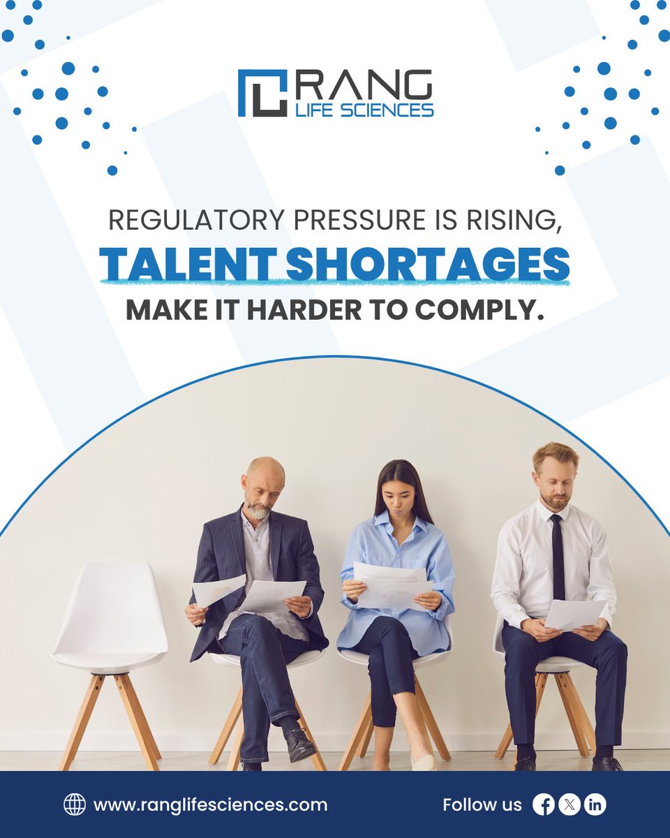 RangLifeScience's tweet photo. The life sciences industry is facing a talent crunch. As regulations tighten, finding skilled professionals is key to ensuring compliance, innovation, and patient safety.
 Rang Life Sciences connects you with trusted experts ready to meet evolving standards.

#RangLifeSciences https://t.co/jXOJ6dmeVv