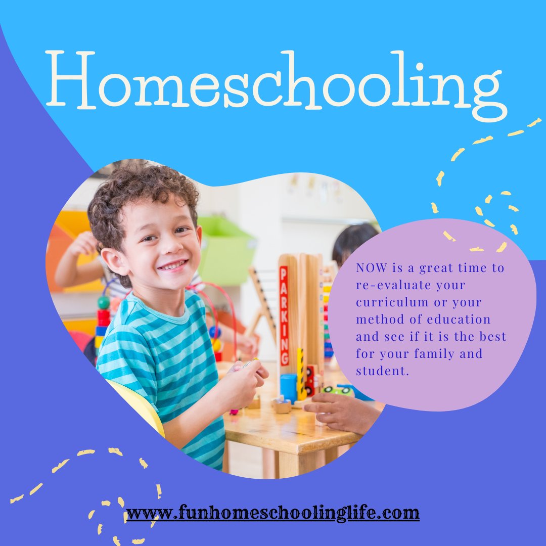 Fun_Homeschool's tweet image. Now is a great time to re-evaluate your curriculum or method of education. If it is not working, it is not too late to change it. Remember, you need to do what is best for your family, not someone else's.
#reevaluatecurriculum, #homeschooling, #funhomeschoolinglife
