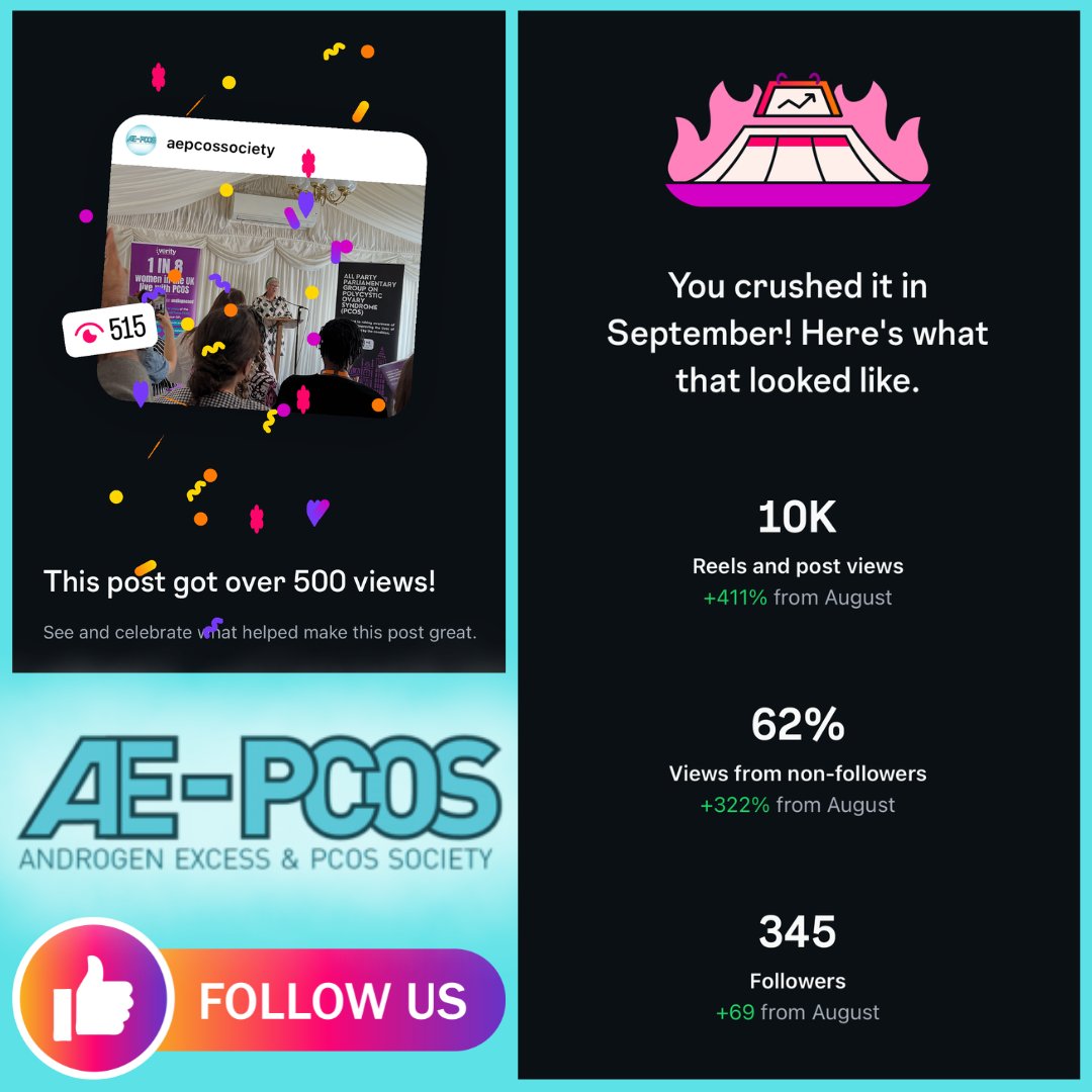 aepcossociety's tweet image. Wow! 🚀 Thank you to everyone who follows and supports #AEPCOS Society! In September, we achieved over 10,000 views, with 62% coming from new people discovering us - your support makes all the difference 🙌
#PCOS
🤩 See you soon in San Antonio, TX 🇺🇸 ae-society.org/meetings