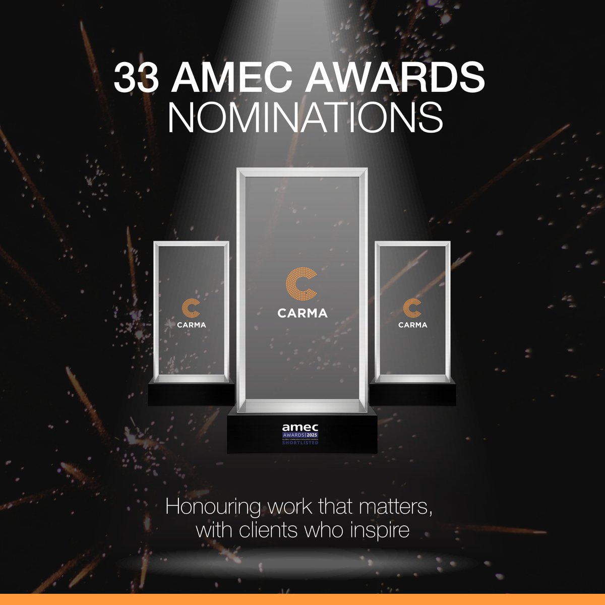 🏆 33 nominations. 12 countries. Countless stories told through data.

CARMA’s work with 20+ clients has been recognised at the 2025 AMEC Awards, proving how insight-driven measurement shapes smarter communication.

🔗 Read more: bit.ly/4o5NayE