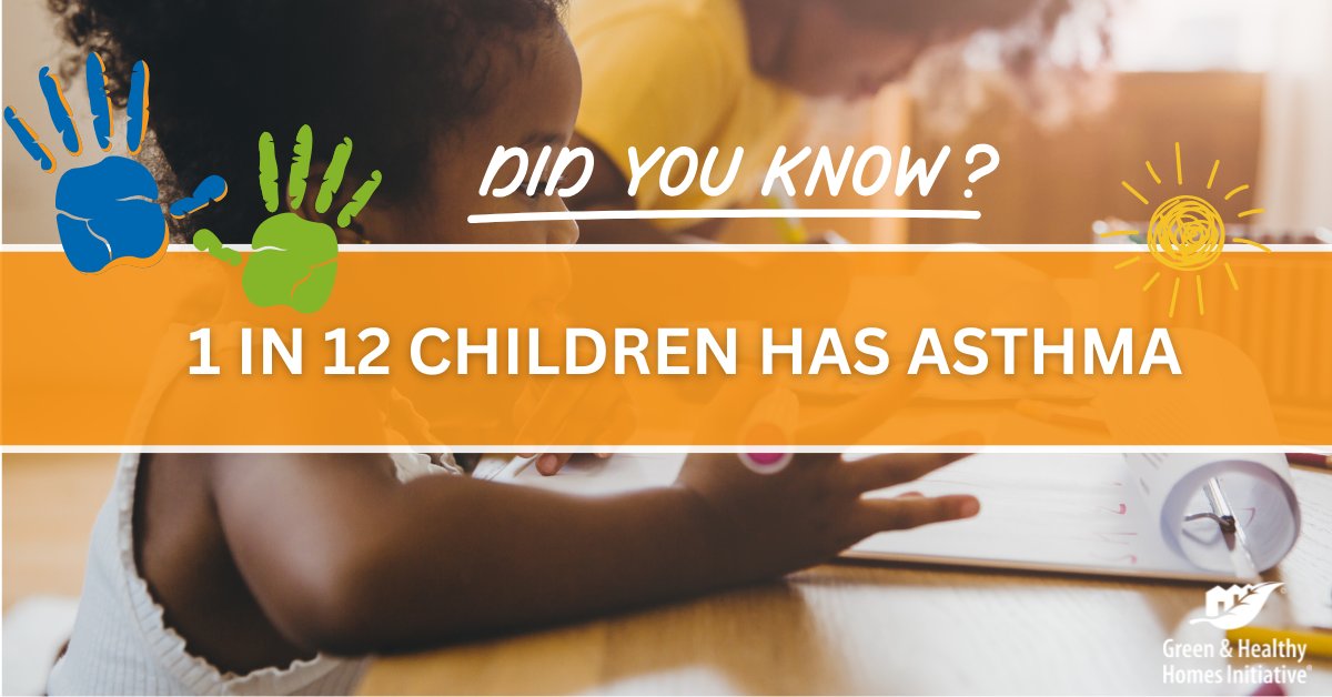 Green & Healthy Homes Initiative (@healthyhousing) on Twitter photo 🏠 1 in 12 children has asthma. Indoor hazards like mold, pests, and poor ventilation can make symptoms worse. Healthy homes = healthier kids. #EnvironmentalHealth #AsthmaAwareness #CEHDay 🏠 1 in 12 children has asthma. Indoor hazards like mold, pests, and poor ventilation can make symptoms worse. Healthy homes = healthier kids. #EnvironmentalHealth #AsthmaAwareness #CEHDay