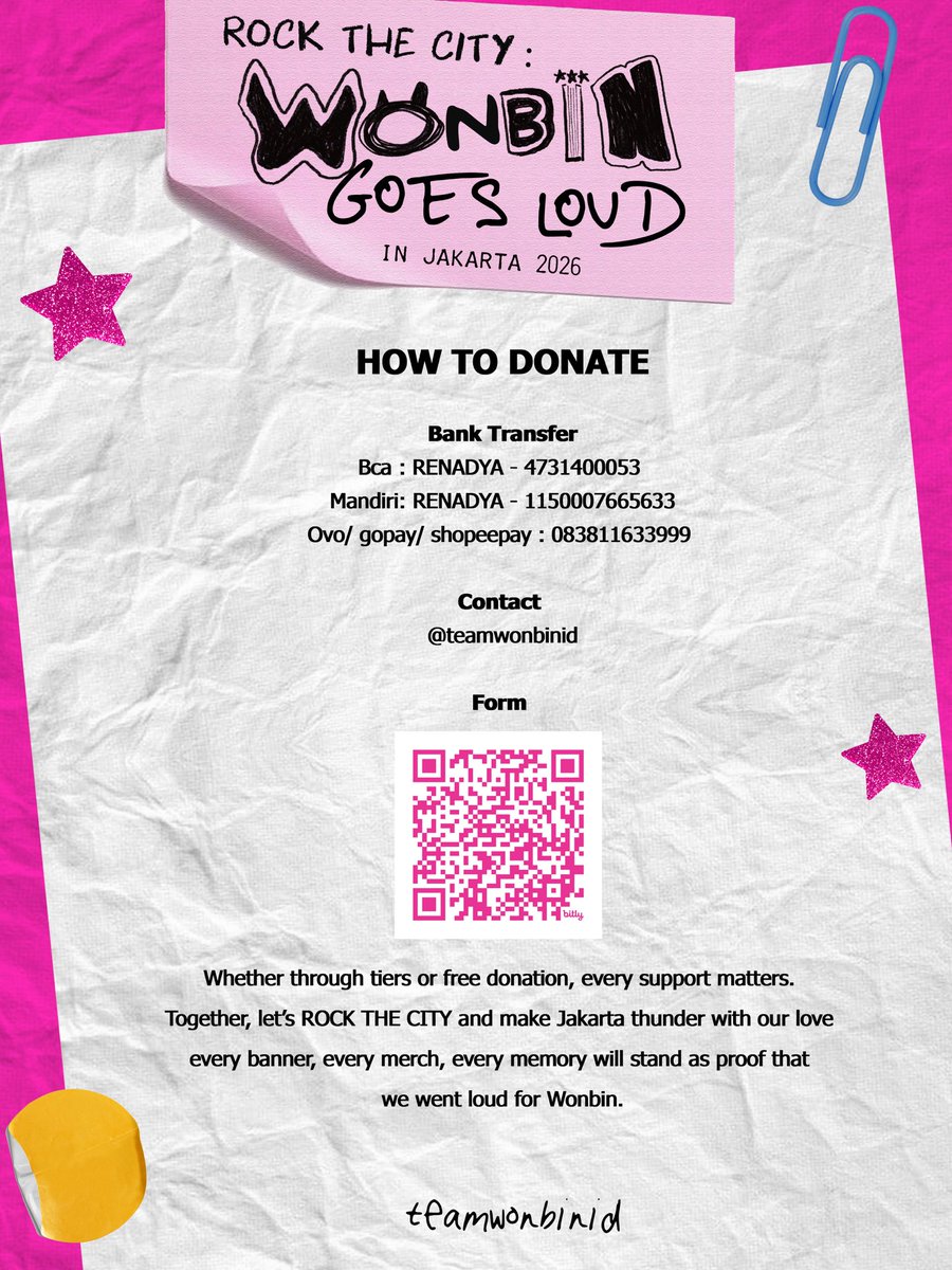 teamwonbinid's tweet image. 🎸 ROCK THE CITY : WONBIN GOES LOUD IN JAKARTA 2026 🎸

Jakarta’s about to get LOUD! Wonbin’s coming to RIizing Loud in Jakarta, and we’re turning the city into his stage🤘🏻💥

Let’s make the city roar for him and show the world how loud love can be🩷

Support our fan project +…