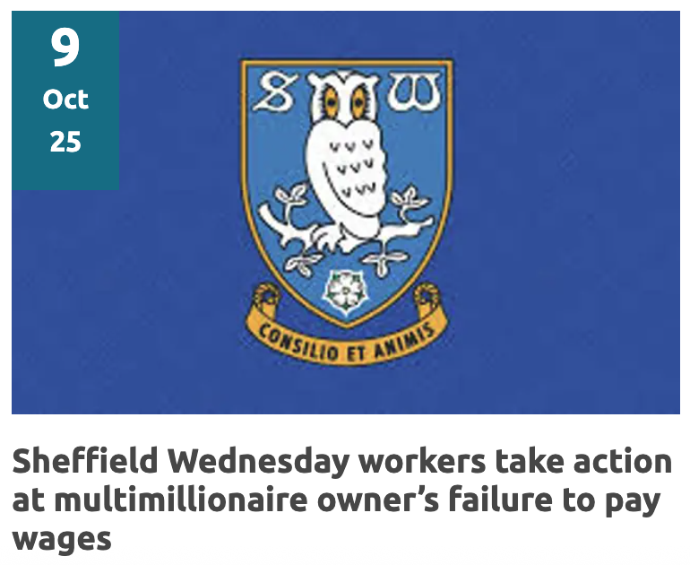 UniteSharon's tweet image. ⚽️ @swfc workers take action at multimillionaire owner’s failure to pay wages

@unitetheunion will do everything in its power, industrially and legally, to ensure these workers get their wages. 

1/2 ⤵️
