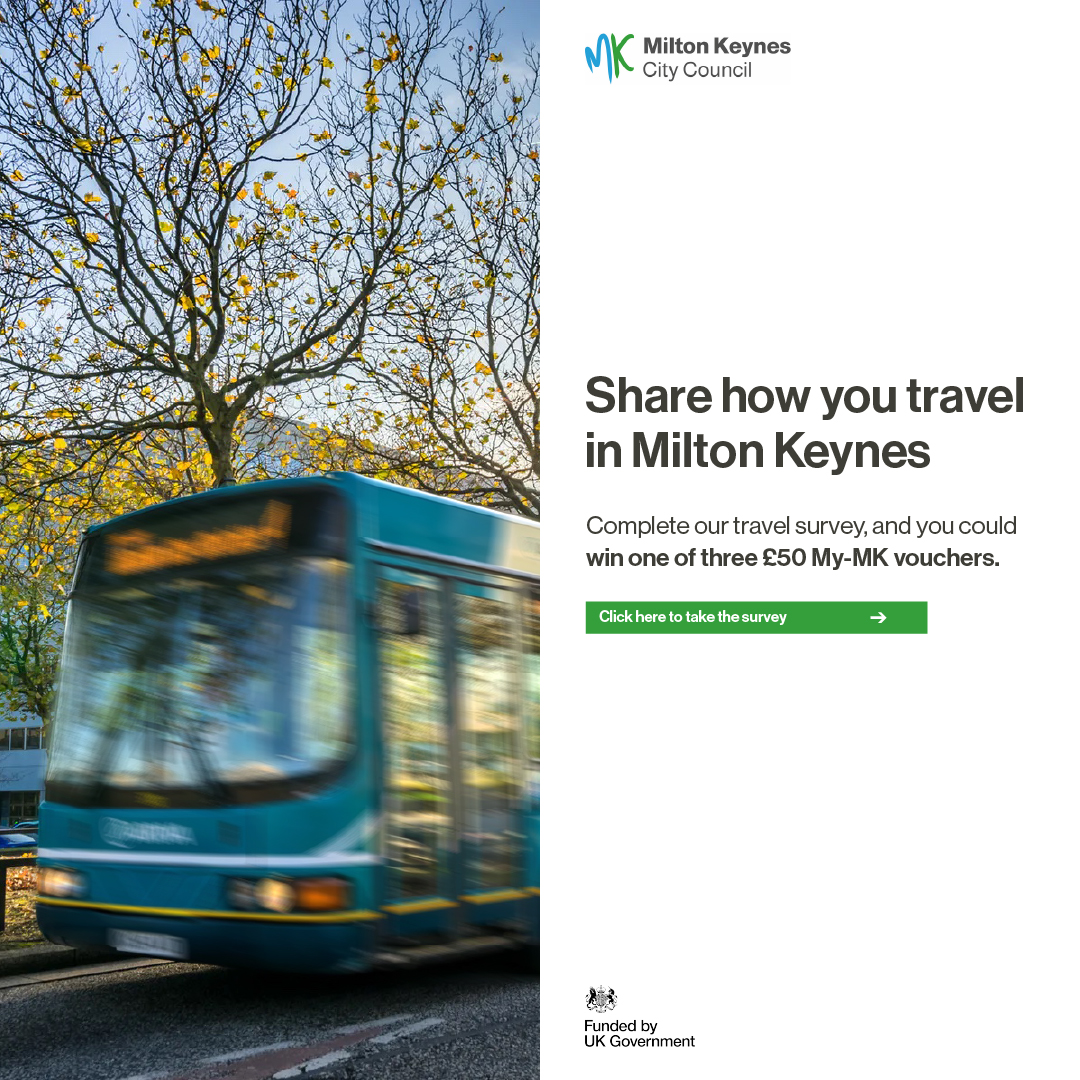 🚍 Have your say on the future of public transport in MK! 🌆

Take our survey &amp; help shape how services evolve as the city grows. 💬 You could also win a £50 MyMK voucher! 🎉

👉 smartsurvey.co.uk/s/MKTransport2…
#MiltonKeynes #PublicTransport #HaveYourSay
