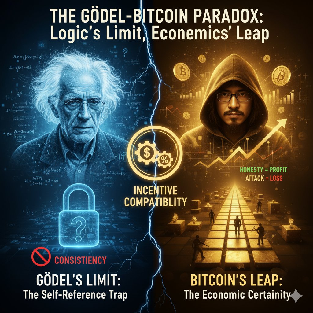 icodezjb's tweet image. (1/4) The pinnacle - and the "ceiling" - of mathematical logic: Gödel's Incompleteness Theorems. They state that any sufficiently powerful formal system cannot prove its own consistency from within. This stands as the ultimate negation of building a fully self-consistent system…