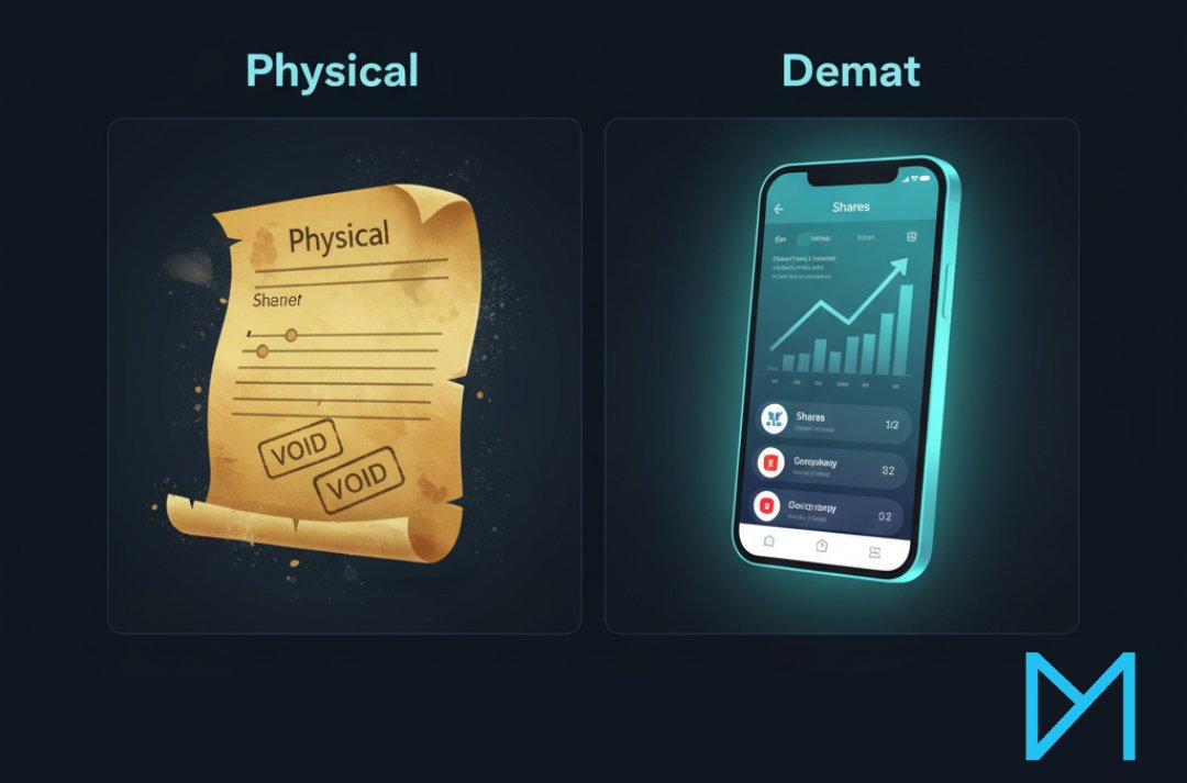 myshareholding's tweet image. Still holding shares in paper form? 📄➡️📱
Demat = safe, quick &amp;amp; trade-ready!
Physical = risk of loss, theft &amp;amp; delay.
Make the switch.
#InvestSmart #Demat #Shareholding #Share #StartupTips