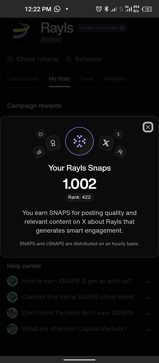 web3_GoGo's tweet image. gSNAPS

I Checked my Snaps Rank @RaylsLabs and am currently holding 422 on the leaderboard.

Eyeing top 300 next, the battle for 🍪 $RLS snaps have been filled with experiences and learning for me.

Am part of Rayls movement with a focus on onboarding $100 trillion in liquidity…