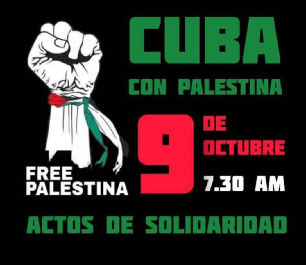 Hoy fue un día más de apoyo a Palestina.
#CubaEsAmor 
#PalestinaNoEstaSola