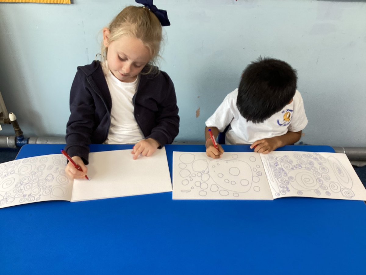 1ST are enjoying being artists this afternoon.