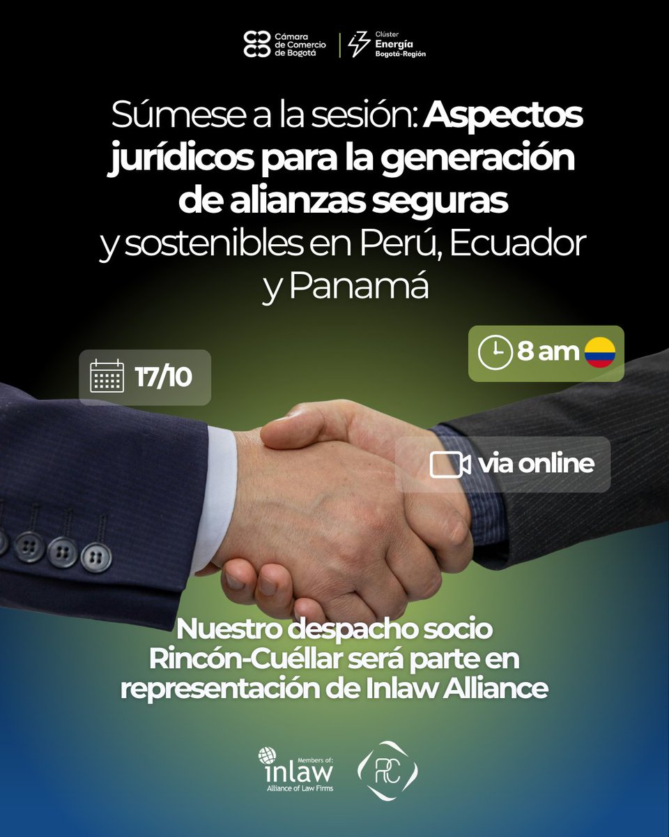 🤝Inlaw Alliance Colombia estará presente en evento para potenciar estrategias de internacionalización y usted puede ser parte

👉 Conozca más información en: lnkd.in/e3YkVQrE

#Internacionalización #Conferencias #Networking #SectorEléctrico #MiembrosInlaw
