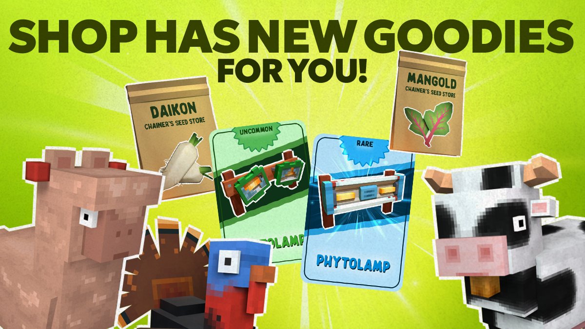 ChainersGame's tweet image. 🍁🛍 BIG OCTOBER UPDATE IS HERE🛍🍁 + New Bundles! SAVE UP TO 30%!

Welcome to your improved and more profitable Chainers Shop!

What&apos;s new?

🌾 introducing &quot;farm bundles&quot;: 3 consistent value offers now available
🌱 7 fresh individual items: discover premium livestock, advanced…