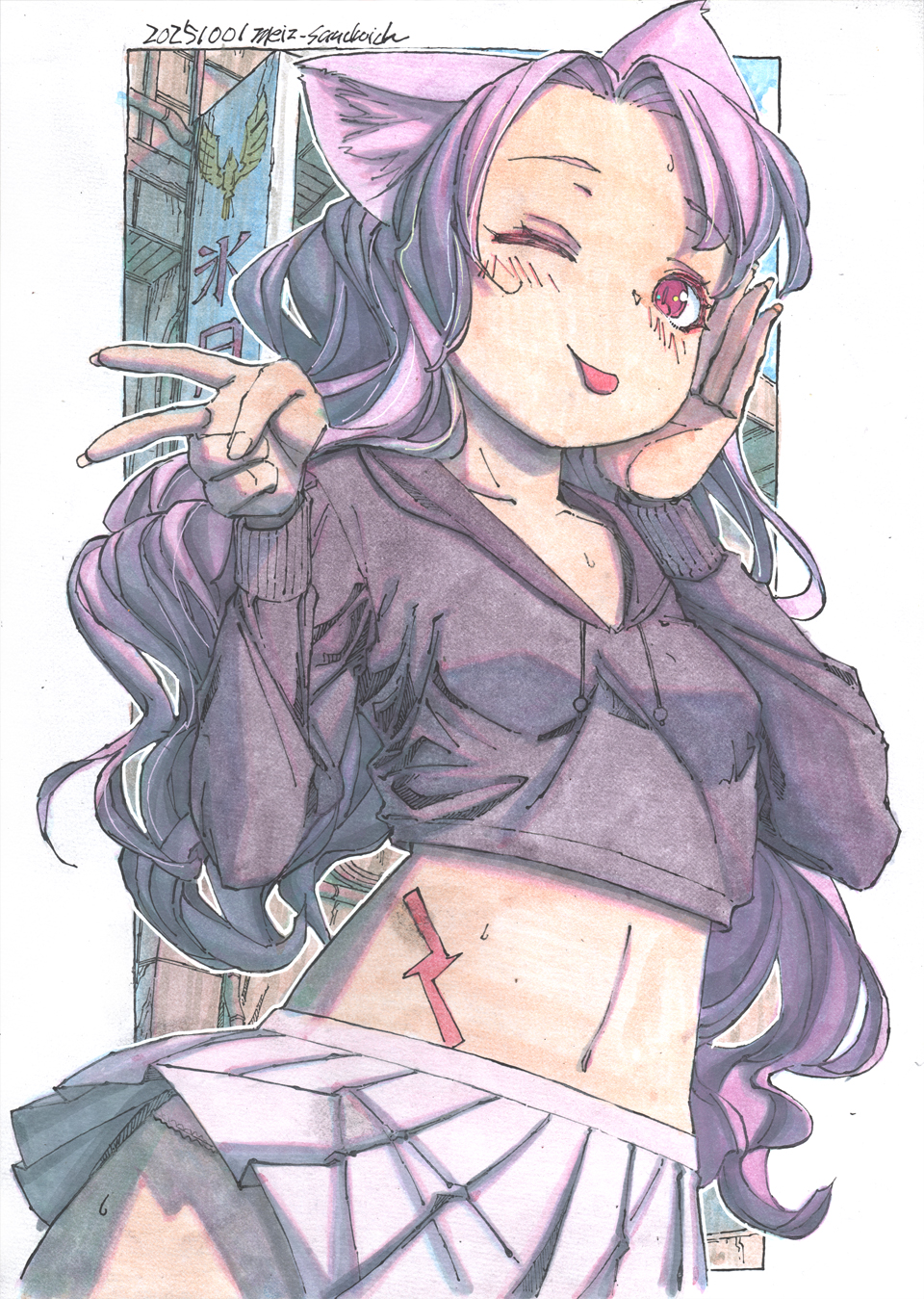 Cherryさま専用（原画）青空と虹のメロディ【水彩画】ほか　6点おまとめ Cherryさま専用3月（原画）月と一緒に【水彩画】ほか 6点お