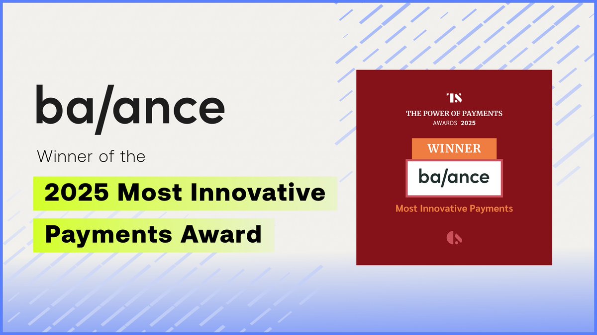 Balance (@getbalancehq) on Twitter photo Exciting news: Balance is the 2025 winner of Tearsheet’s Most Innovative Payments award! 🏆
Part of <a href="/tearsheetco/">Tearsheet</a>'s Power of Payments Awards, this recognition celebrates the most innovative technology, implementation, or experience shaping the future of payments.
A huge thank Exciting news: Balance is the 2025 winner of Tearsheet’s Most Innovative Payments award! 🏆
Part of <a href="/tearsheetco/">Tearsheet</a>'s Power of Payments Awards, this recognition celebrates the most innovative technology, implementation, or experience shaping the future of payments.
A huge thank