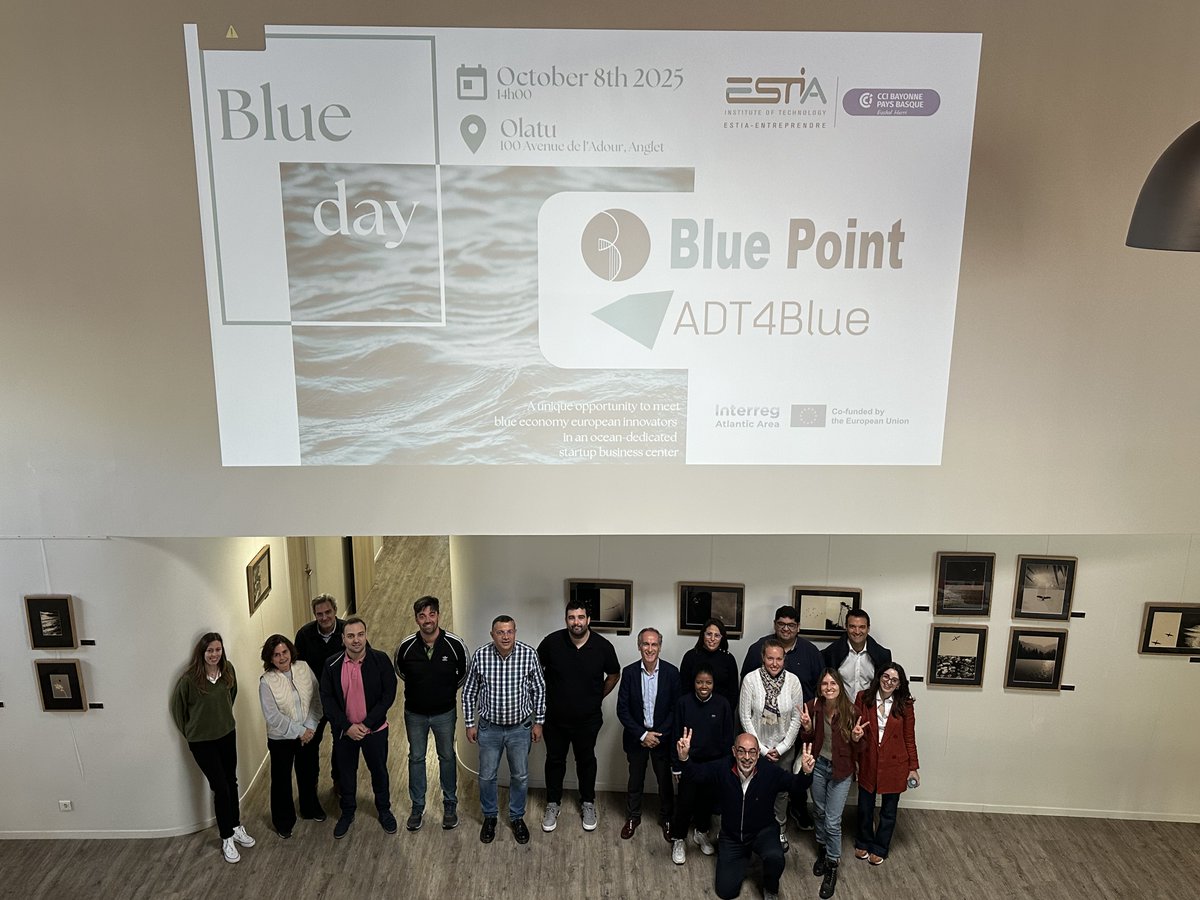 🌊 Wrapping up our 5th #ADT4Blue Consortium Meeting in #Anglet, hosted by @estia_officiel and followed by the inspiring Blue Day: Innovations for the Blue Economy, co-organised with Blue Point, with Estia Entreprendre &amp; EU4DUAL💡A great step towards a sustainable maritime future!