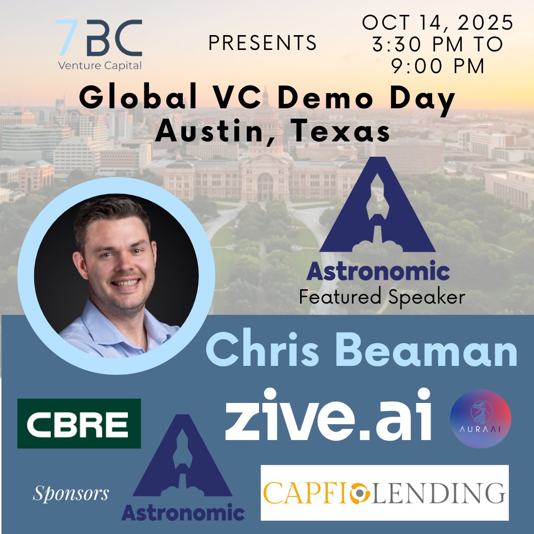 Chris Beaman, CEO of <a href="/astronomic/">Astronomic</a>, king of the Austin "mansion dinner" now calle dinvestor dinners is speaking at and bringing his local UHNWI network to the Global VC Demo Day in Austin. Secure your spot before we reach capacity: luma.com/rs2dbxhi.