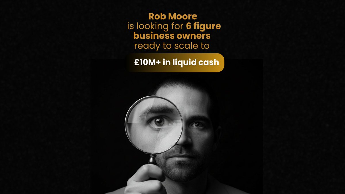 progperty's tweet image. Rob Moore is on a quest!

He&apos;s looking for entrepreneurs and business owners who&apos;ve already hit 6 figures and are ready to scale to £10M+ in liquid cash. 

He&apos;s ready to give you direct access to exclusive strategies, business models, and behind-the-scenes insights he&apos;s never…