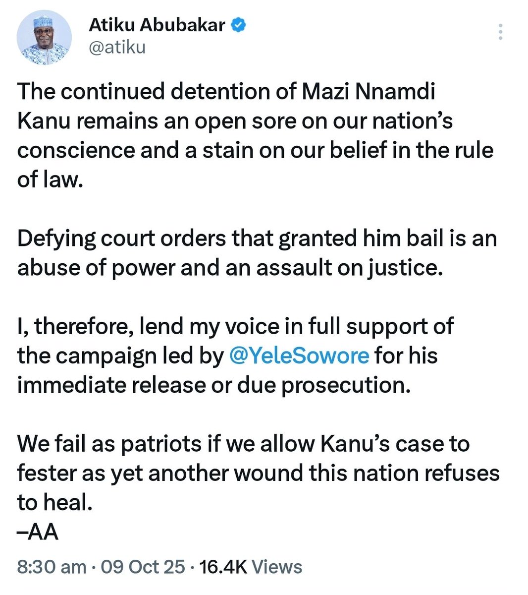 Northerners you see him abi. Wai a saki Nnamdi Kanu.