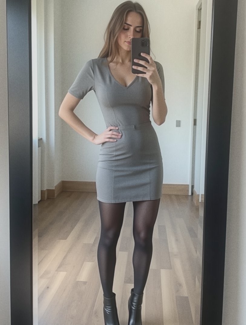 Her legs are stunning #tights #boots