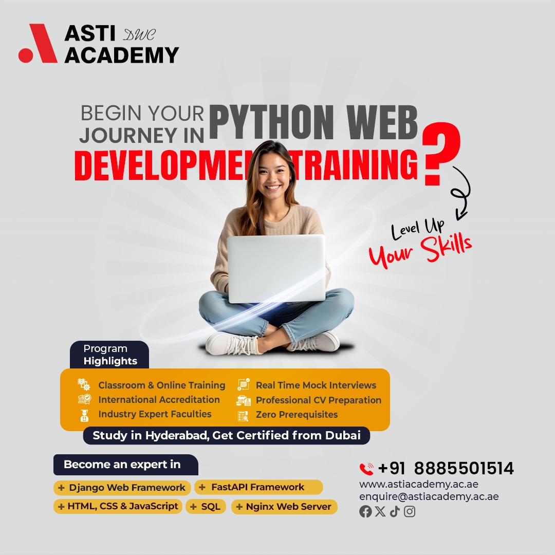 Astidwc's tweet image. Level up your coding skills and build the future with Python Web Development!
Get hands-on training, expert guidance, and international certification
Start your journey to becoming a web development pro.
visit us astidubai.ac.ae
#PythonWebDevelopment #ASTIAcademyDWC