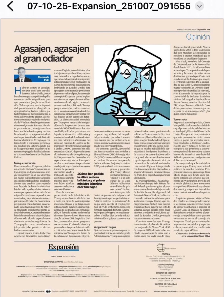 ⭕️ “Agasajen, agasajen, al gran odiador”

Artículo de <a href="/clementepolo/">Clemente Polo</a> en <a href="/expansioncom/">expansioncom</a>