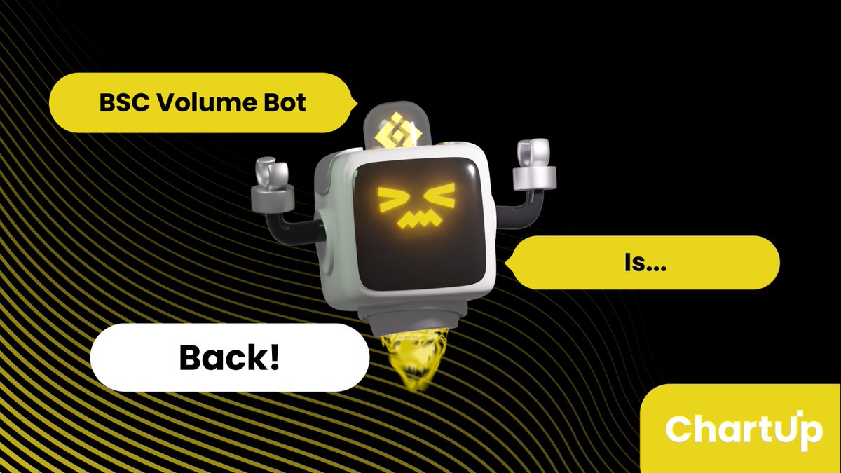 🟨 The ChartUp community asked, and we delivered. Our V1 volume bot is back on BSC/BNB - don’t miss the season!

➡️ Start bot: t.me/chartupbsc_bot