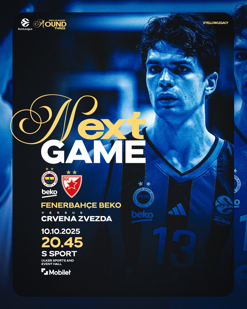 Fenerbahçe Beko’nun konuğu Kızılyıldız.
#YellowLegacy #EuroLeague 

Biletler: bit.ly/46T1KE9 
Maç raporu: bit.ly/4mY5YyO