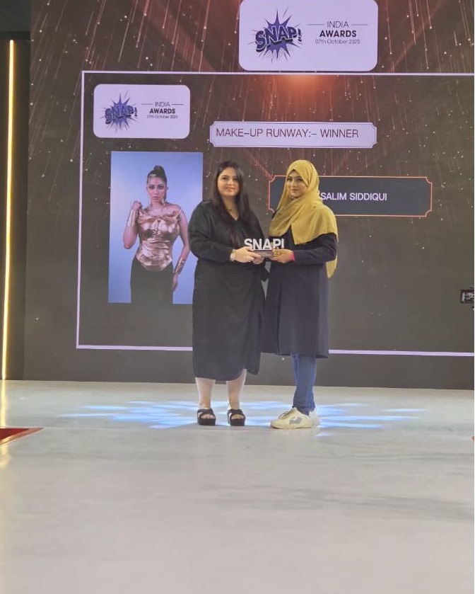 Congrats to Saba Salim Siddiqui, winner of the Makeup Runway category at SNAP! India Awards 2025! 

Her bold vision &amp; flawless technique captured the essence of runway artistry. 

#professionals #mumbaiexpo #event #professionalbeautyevent #beautyexpo #runnerup #snapwinners