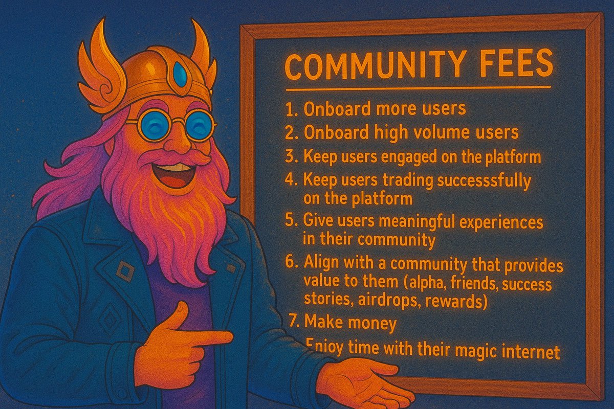 Odin_GodOfRunes's tweet photo. How do you properly reward creators and communities?

We are building a new model: Community Fees

Anyone can create a community
Every user can choose one
Communities earn a share of the trading volume from their members

Coming soon to ODIN•FUN 👇 https://t.co/KsGDwFOLu3
