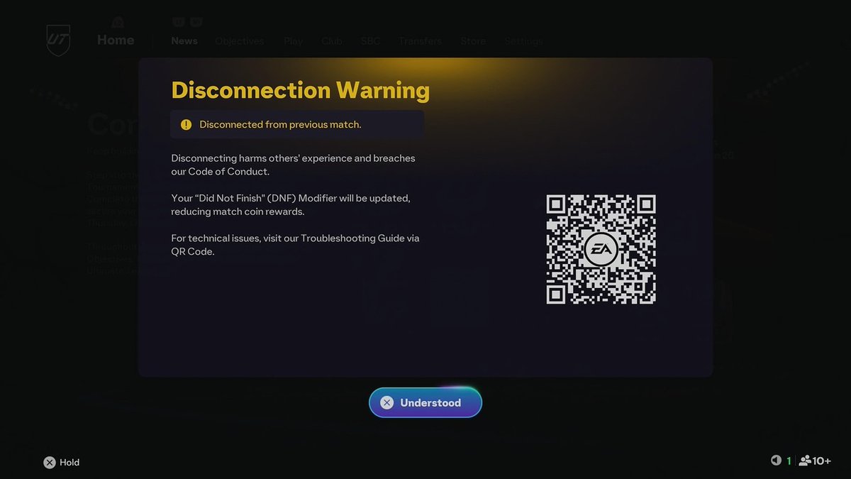 NattyKwik's tweet photo. @easportsfc and @easportsfut please fix your game. Got to end of match and got disconnected and then when loading back in this comes up……. https://t.co/c4N9q0BHW4
