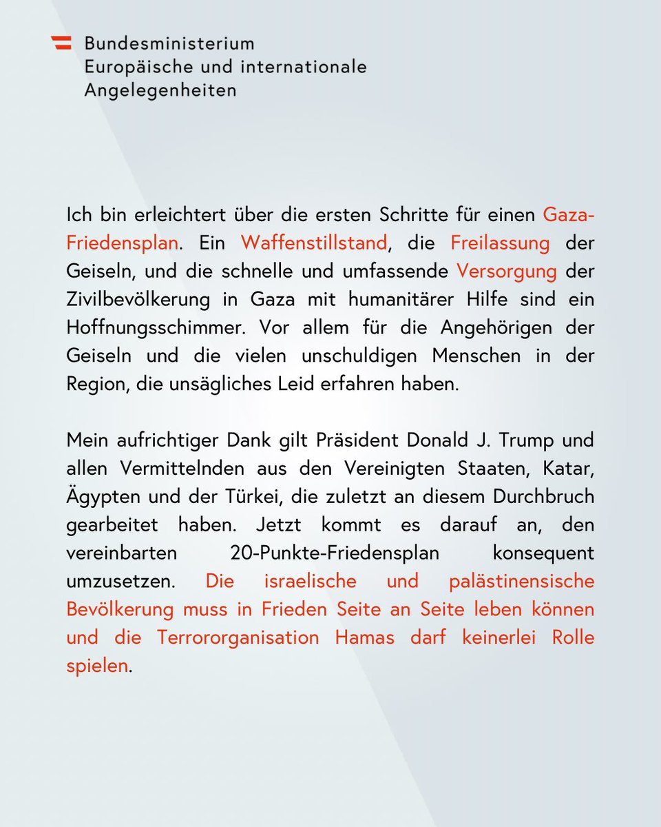 Heute ist ein enorm wichtiger Tag!
Noch vor zwei Tagen habe ich mit den Eltern der beiden Geiseln Guy Gilboa und Evyatar David darüber gesprochen, dass es schwer ist Hoffnung zu verspüren, weil es so oft Enttäuschungen gab. Heute ist Frieden im Nahen Osten so nah wie noch nie!