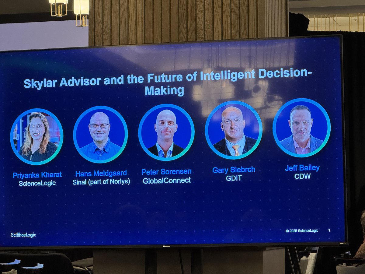 voss_solutions's tweet image. Day 2 at @ScienceLogic&apos;s #NexusLive25 and we start the day with a great panel discussion on the future of intelligent monitoring and the role that AI will play. Fascinating session!