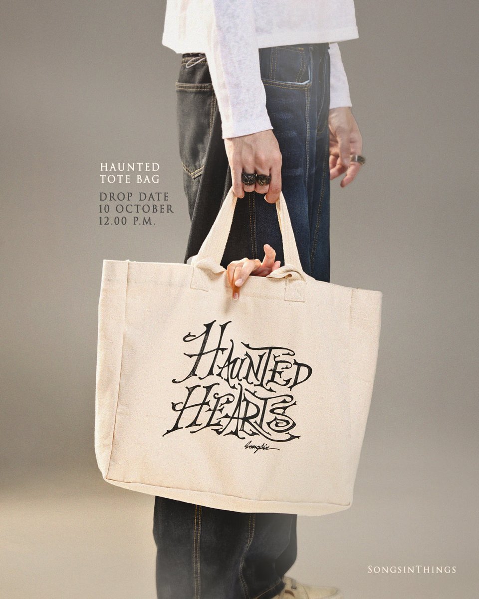 Haunted Tote bag
 พรุ่งนี้ 10 ตค. เที่ยงตรง คว้าได้ที่ LINE @songsinthings ครับ🤟