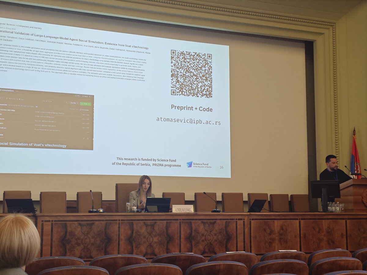 CTRUST_RS's tweet image. @atomasevic, member of CTRUST team, gave a talk at the AI SANU conference on the latest research results #fondzanauku #ctrust #prisma #ipb #ffuns #vinca #scl #ciks